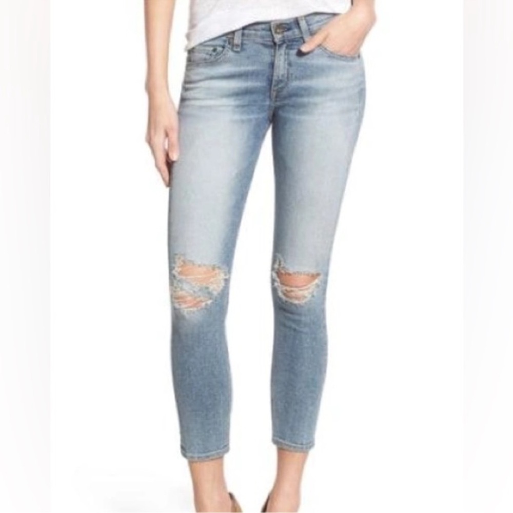 Rag & Bone‎ Mid Rise Capri in Murray size 28 Distressed Destroyed